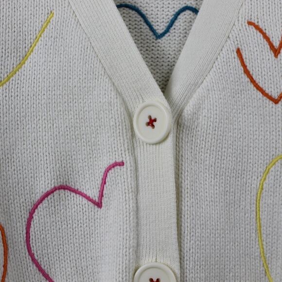 Kerri Rosenthal XOKR Sweater Women Small Rainbow Heart Artsy Whimsical Soft Girl - Picture 6 of 13